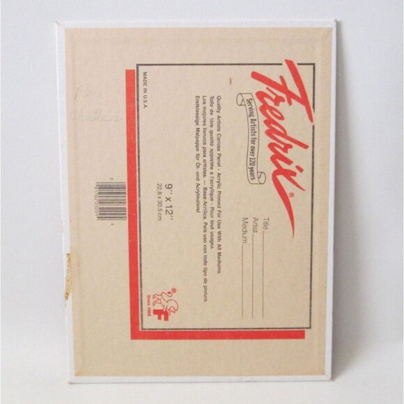 Vintage Blue Thistle In Pitcher Painted Art On Canvas 9 x 12 Signed G Waswo - Picture 5 of 5